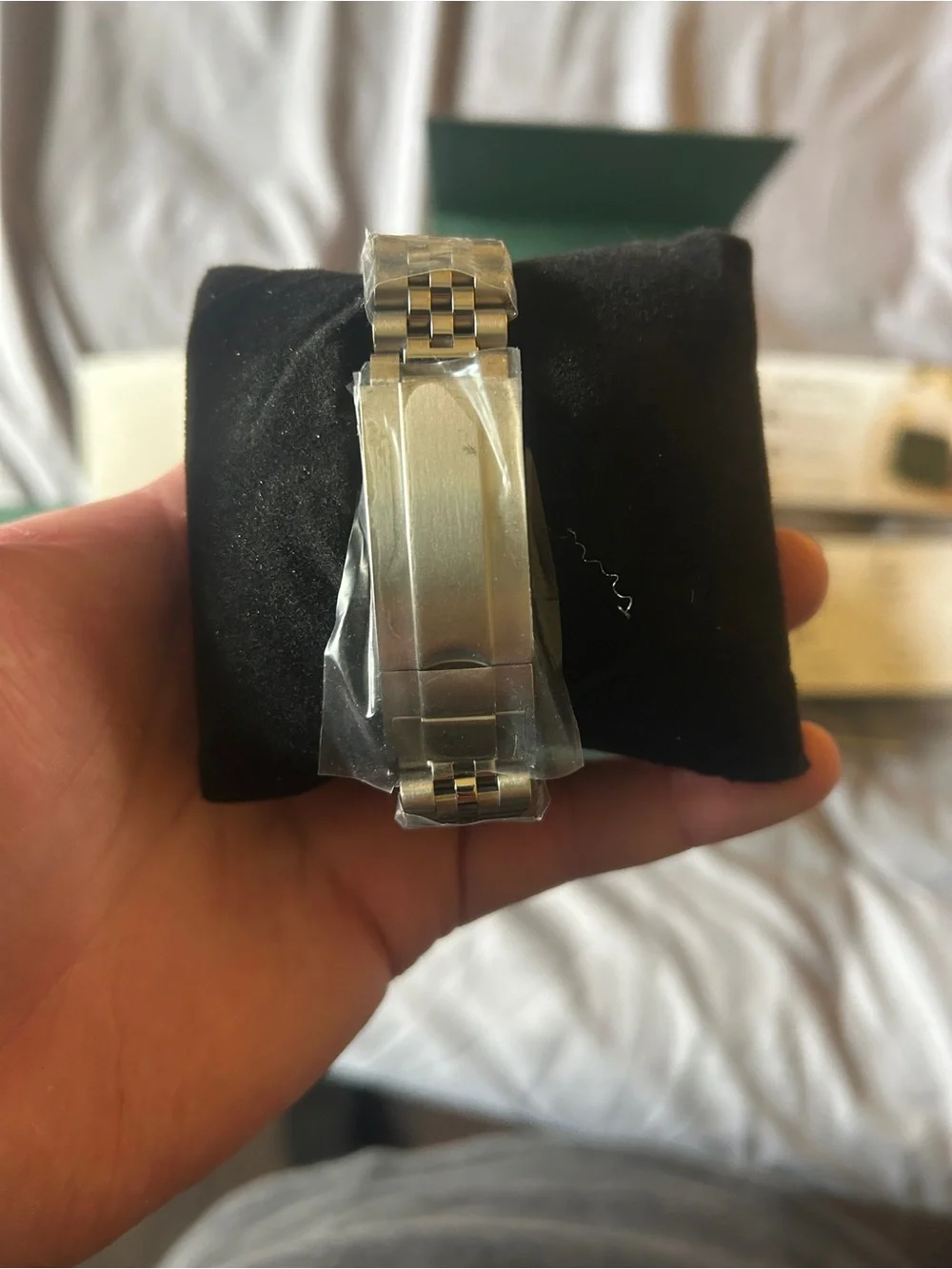 Unisex Pascal Silver Bracelet Watch with Lab Diamonds Purple Dial